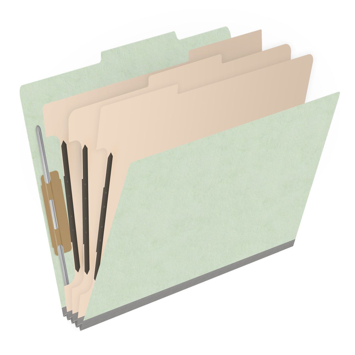 25 Pt. Pressboard Classification Folders, 2/5 Cut ROC Top Tab, Letter Size, 3 Dividers (Box of 10)