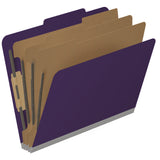 25 Pt. Pressboard Classification Folders, 2/5 Cut ROC Top Tab, Letter Size, 3 Dividers (Box of 10)