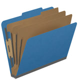 25 Pt. Pressboard Classification Folders, 2/5 Cut ROC Top Tab, Letter Size, 3 Dividers (Box of 10)