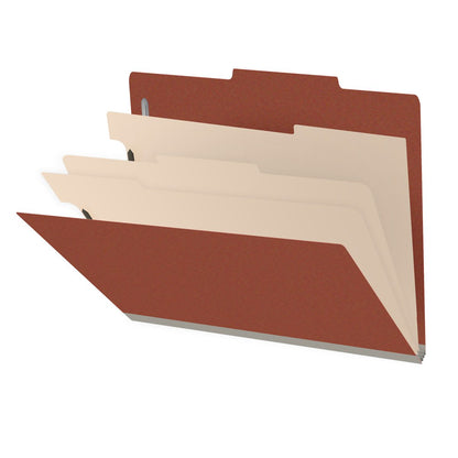 25 Pt. Pressboard Classification Folders, 2/5 Cut ROC Top Tab, Letter Size, 3 Dividers (Box of 10)