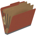 25 Pt. Pressboard Classification Folders, 2/5 Cut ROC Top Tab, Letter Size, 3 Dividers (Box of 10)