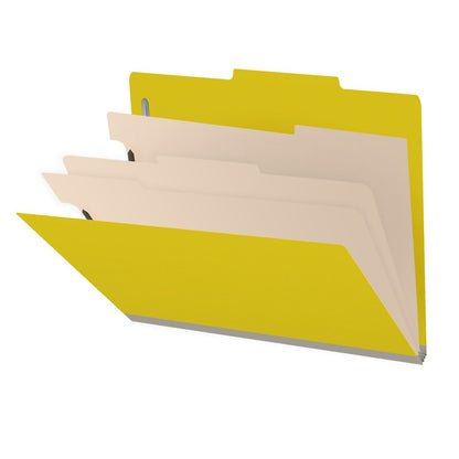 25 Pt. Pressboard Classification Folders, 2/5 Cut ROC Top Tab, Letter Size, 3 Dividers (Box of 10)