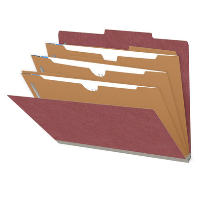 25 Pt. Pressboard Classification Folders, 2/5 Cut ROC Top Tab, Letter Size, 3 Pocket Dividers (Box of 10)