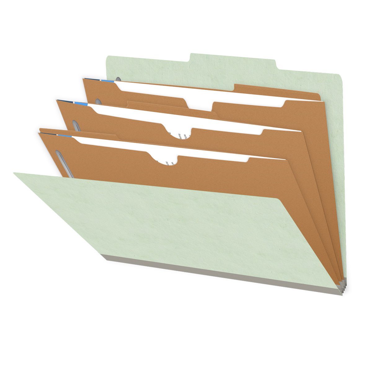 25 Pt. Pressboard Classification Folders, 2/5 Cut ROC Top Tab, Letter Size, 3 Pocket Dividers (Box of 10)