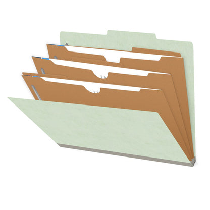 25 Pt. Pressboard Classification Folders, 2/5 Cut ROC Top Tab, Letter Size, 3 Pocket Dividers (Box of 10)