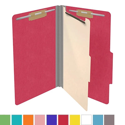 18 Pt. Classification Folders, 2/5 Cut ROC Top Tab, Legal Size, 1 Divider (Box of 10)