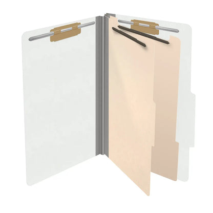 18 Pt. Classification Folders, 2/5 Cut ROC Top Tab, Legal Size, 2 Dividers (Box of 10)