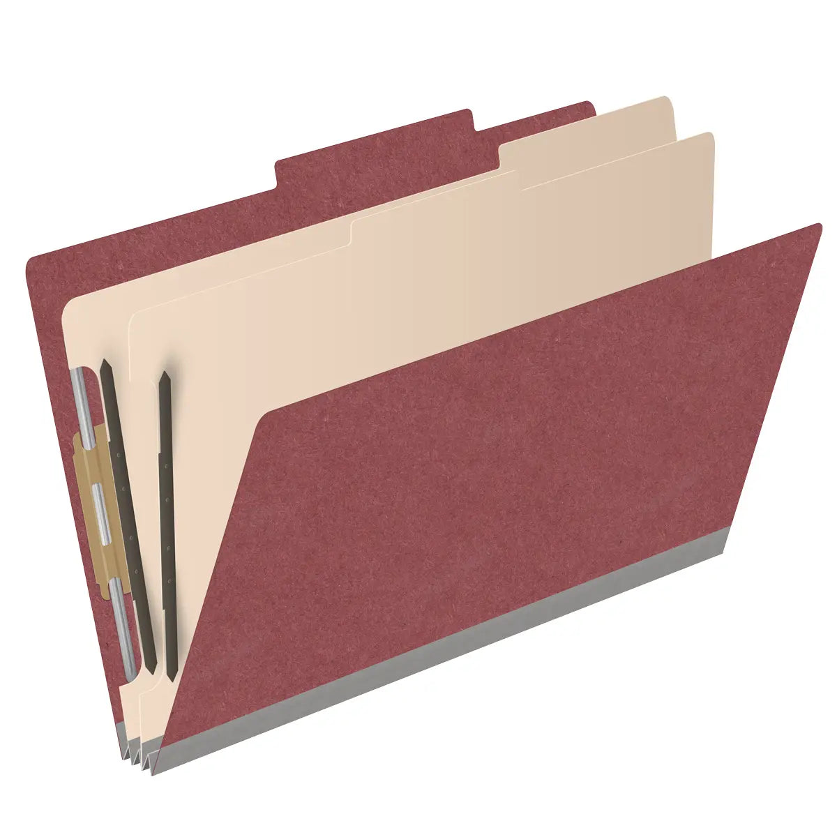 25 Pt. Pressboard Classification Folders, 2/5 Cut ROC Top Tab, Legal Size, 2 Dividers (Box of 10)