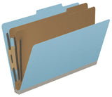 25 Pt. Pressboard Classification Folders, 2/5 Cut ROC Top Tab, Legal Size, 2 Dividers (Box of 10)