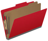 25 Pt. Pressboard Classification Folders, 2/5 Cut ROC Top Tab, Legal Size, 2 Dividers (Box of 10)