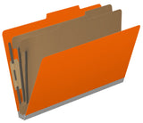 25 Pt. Pressboard Classification Folders, 2/5 Cut ROC Top Tab, Legal Size, 2 Dividers (Box of 10)