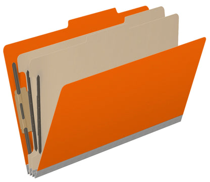25 Pt. Pressboard Classification Folders, 2/5 Cut ROC Top Tab, Legal Size, 2 Dividers (Box of 10)
