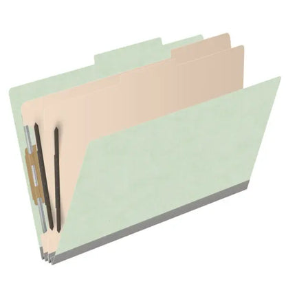 25 Pt. Pressboard Classification Folders, 2/5 Cut ROC Top Tab, Legal Size, 2 Dividers (Box of 10)