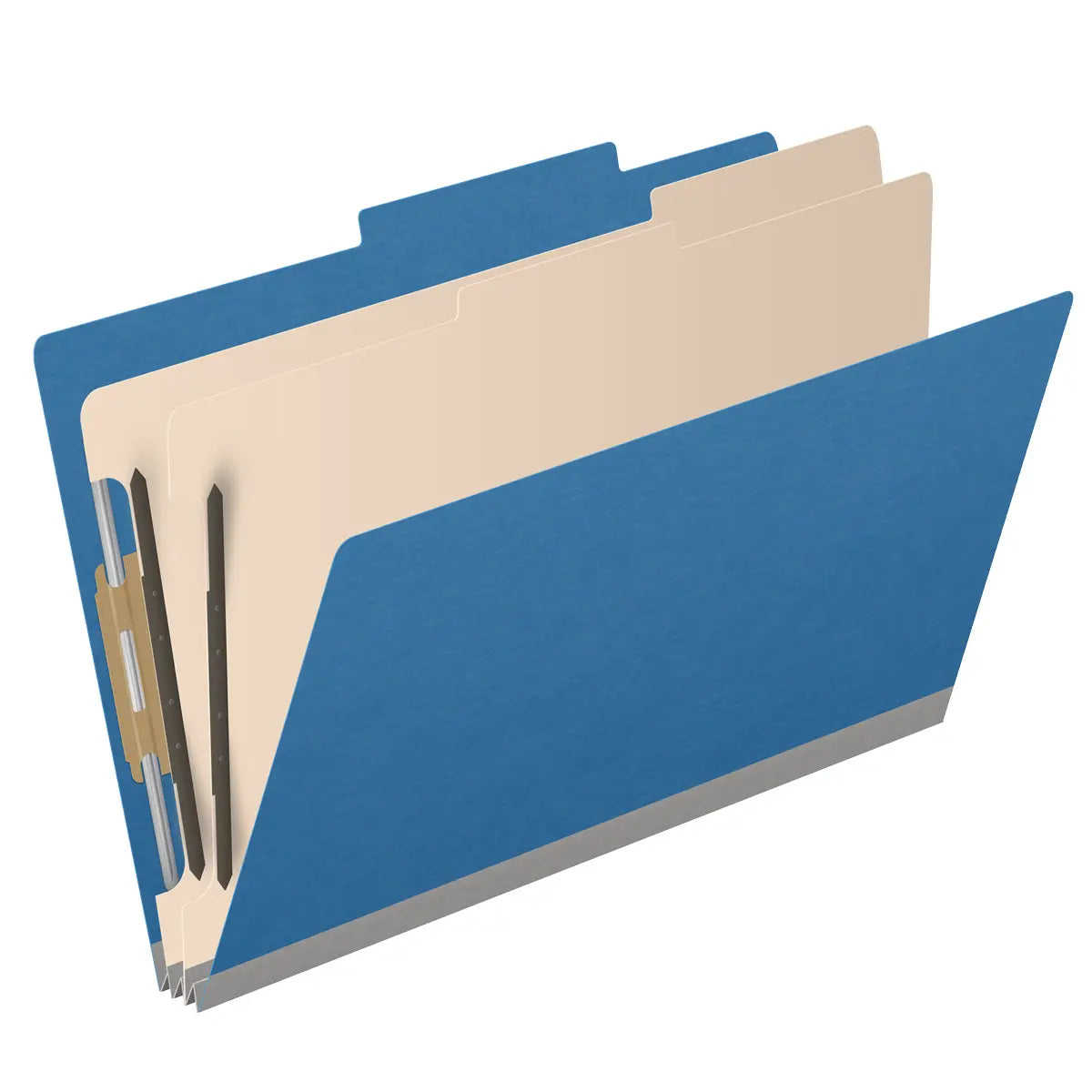 25 Pt. Pressboard Classification Folders, 2/5 Cut ROC Top Tab, Legal Size, 2 Dividers (Box of 10)
