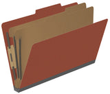 25 Pt. Pressboard Classification Folders, 2/5 Cut ROC Top Tab, Legal Size, 2 Dividers (Box of 10)