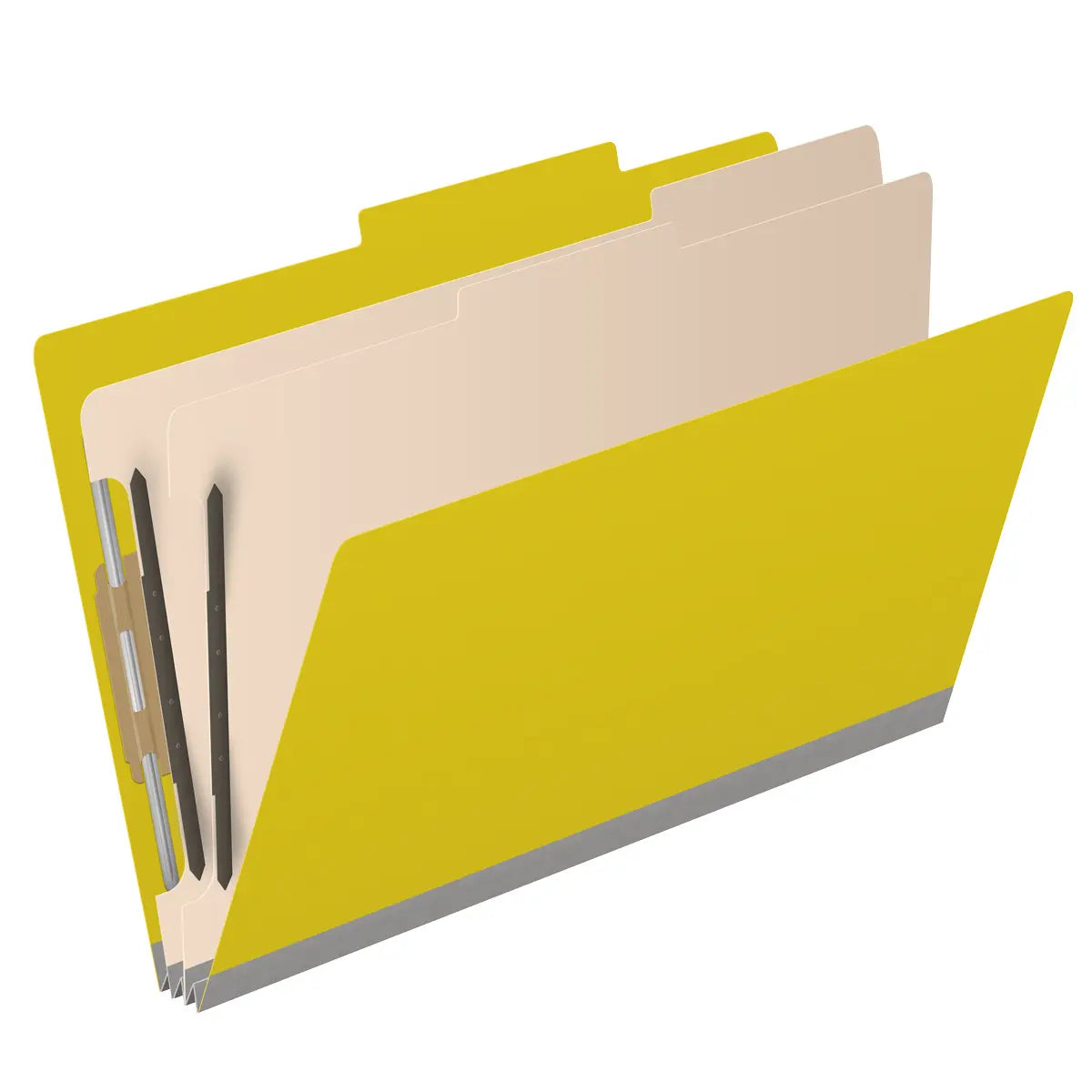 25 Pt. Pressboard Classification Folders, 2/5 Cut ROC Top Tab, Legal Size, 2 Dividers (Box of 10)