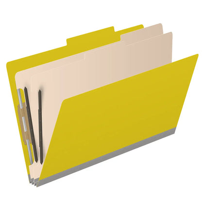 25 Pt. Pressboard Classification Folders, 2/5 Cut ROC Top Tab, Legal Size, 2 Dividers (Box of 10)