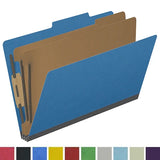 25 Pt. Pressboard Classification Folders, 2/5 Cut ROC Top Tab, Legal Size, 2 Dividers (Box of 10)