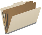 25 Pt. Pressboard Classification Folders, 2/5 Cut ROC Top Tab, Legal Size, 2 Dividers (Box of 10)