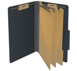 25 Pt. Pressboard Classification Folders, 2/5 Cut ROC Top Tab, Legal Size, 3 Dividers (Box of 10)