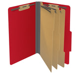 25 Pt. Pressboard Classification Folders, 2/5 Cut ROC Top Tab, Legal Size, 3 Dividers (Box of 10)