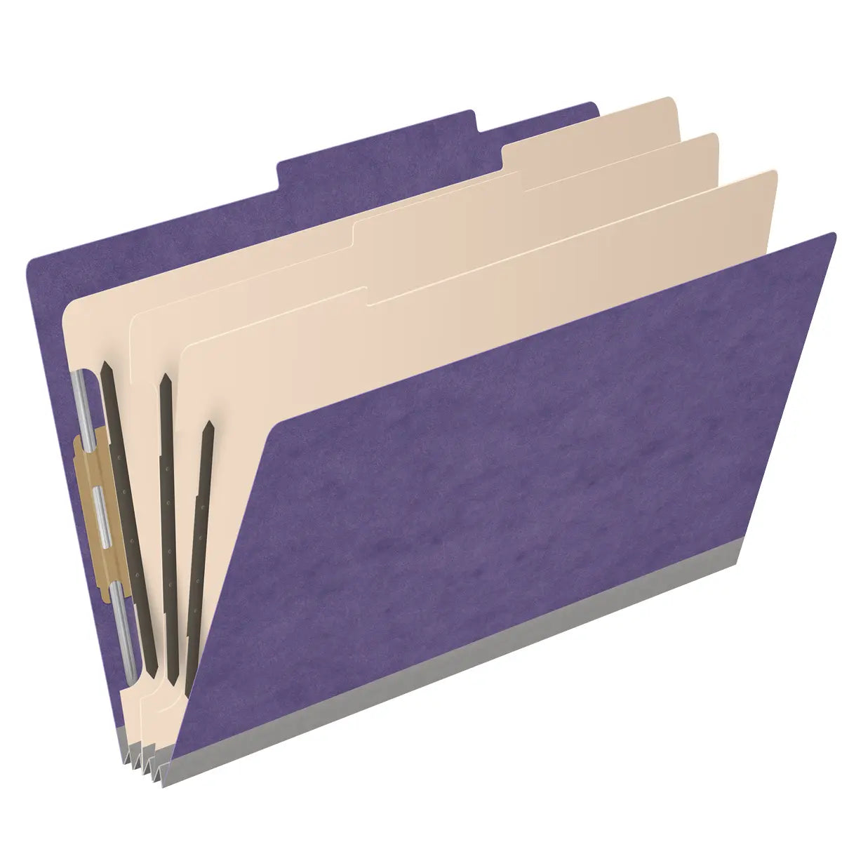 25 Pt. Pressboard Classification Folders, 2/5 Cut ROC Top Tab, Legal Size, 3 Dividers (Box of 10)