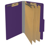 25 Pt. Pressboard Classification Folders, 2/5 Cut ROC Top Tab, Legal Size, 3 Dividers (Box of 10)