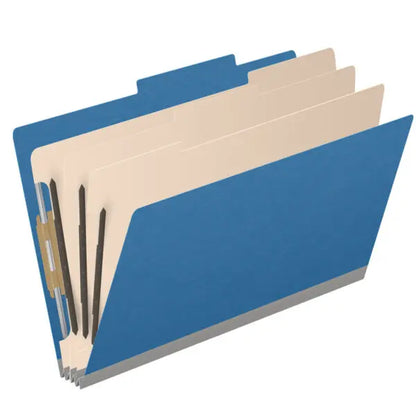 25 Pt. Pressboard Classification Folders, 2/5 Cut ROC Top Tab, Legal Size, 3 Dividers (Box of 10)