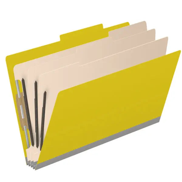 25 Pt. Pressboard Classification Folders, 2/5 Cut ROC Top Tab, Legal Size, 3 Dividers (Box of 10)