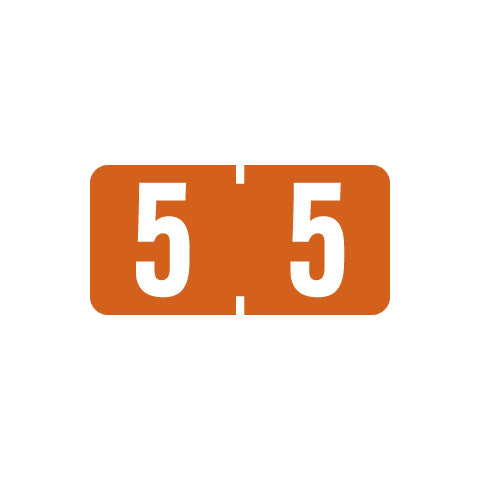 Smead ETSN "5" Labels 1/2" X 1" Laminated- Pack of 250