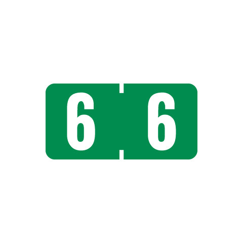 Smead ETSN "6" Labels 1/2" X 1" Laminated- Pack of 250