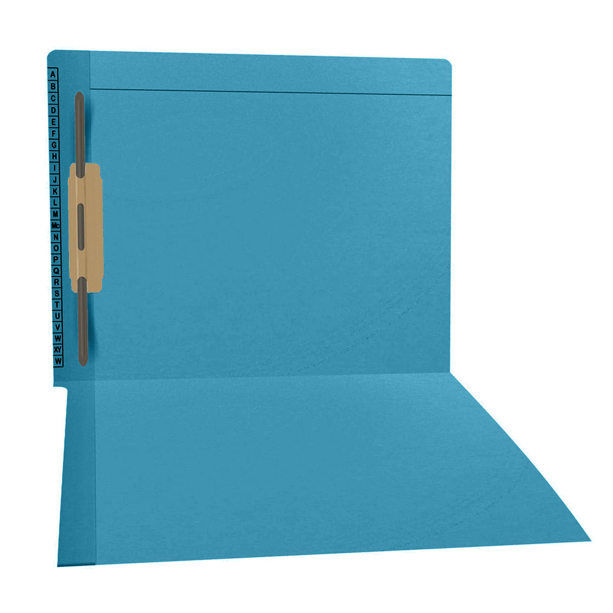 11 pt Kardex Match Folder, Reinforced Top and End Tab with A-Z Scale Printed on Left End Tab, Letter Size, Fastener Pos #3 (Box of 50)
