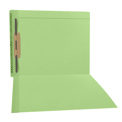 11 pt Kardex Match Folder, Reinforced Top and End Tab with A-Z Scale Printed on Left End Tab, Letter Size, Fastener Pos #3 (Box of 50)