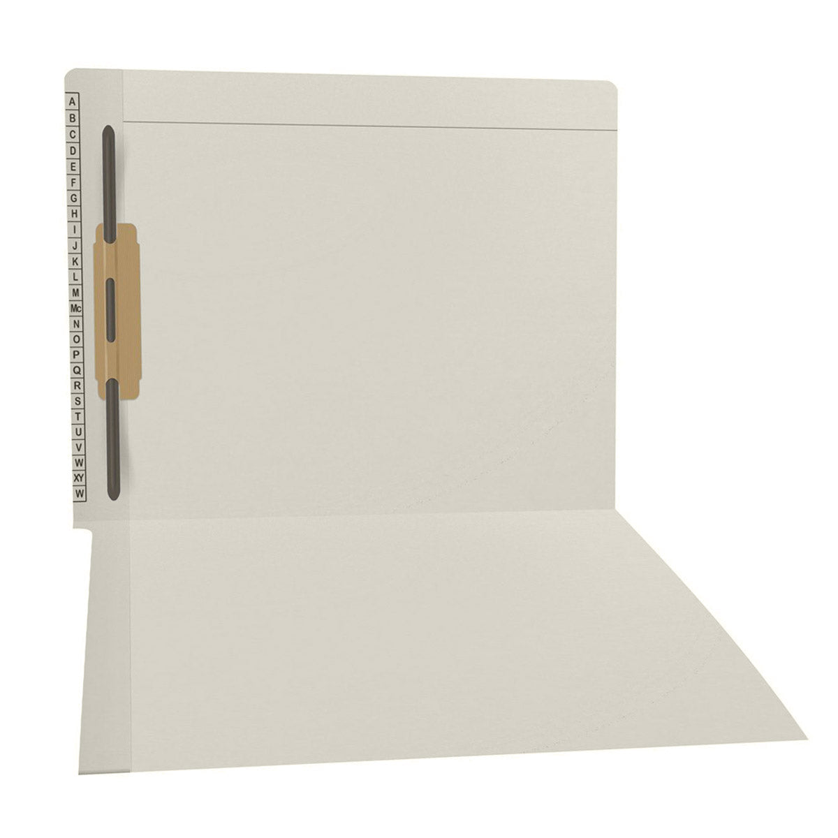 11 pt Kardex Match Folder, Reinforced Top and End Tab with A-Z Scale Printed on Left End Tab, Letter Size, Fastener Pos #3 (Box of 50)