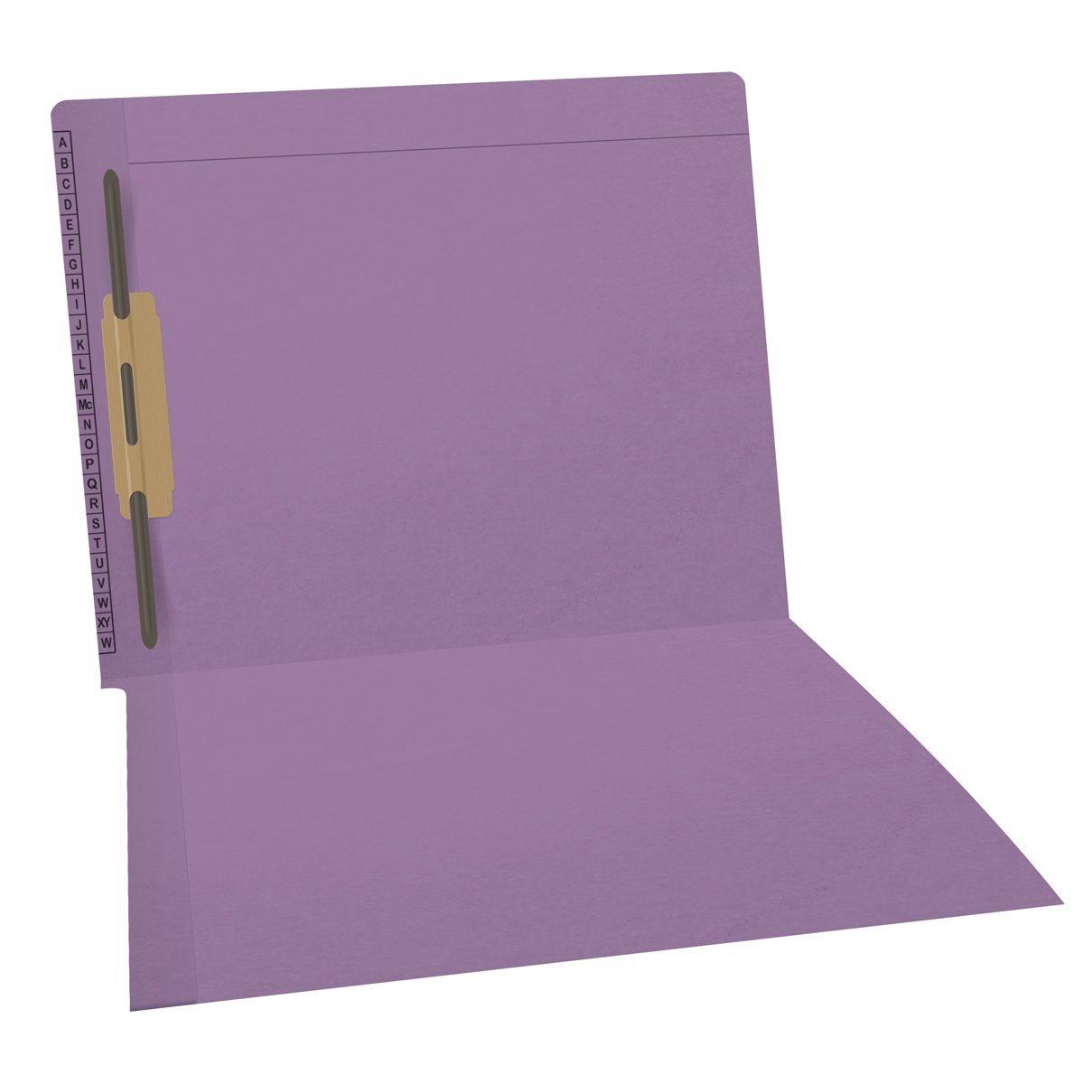 11 pt Kardex Match Folder, Reinforced Top and End Tab with A-Z Scale Printed on Left End Tab, Letter Size, Fastener Pos #3 (Box of 50)