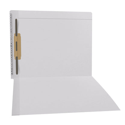 11 pt Kardex Match Folder, Reinforced Top and End Tab with A-Z Scale Printed on Left End Tab, Letter Size, Fastener Pos #3 (Box of 50)