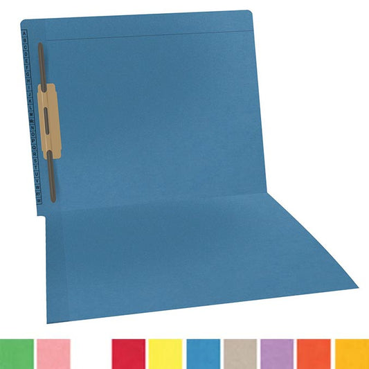 11 pt Kardex Match Folder, Reinforced Top and End Tab with A-Z Scale Printed on Left End Tab, Letter Size, Fastener Pos #3 (Box of 50)