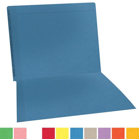 11 pt Kardex Match Folder, Reinforced Top and End Tab with A-Z Scale Printed on Left End Tab, Letter Size (Box of 100)