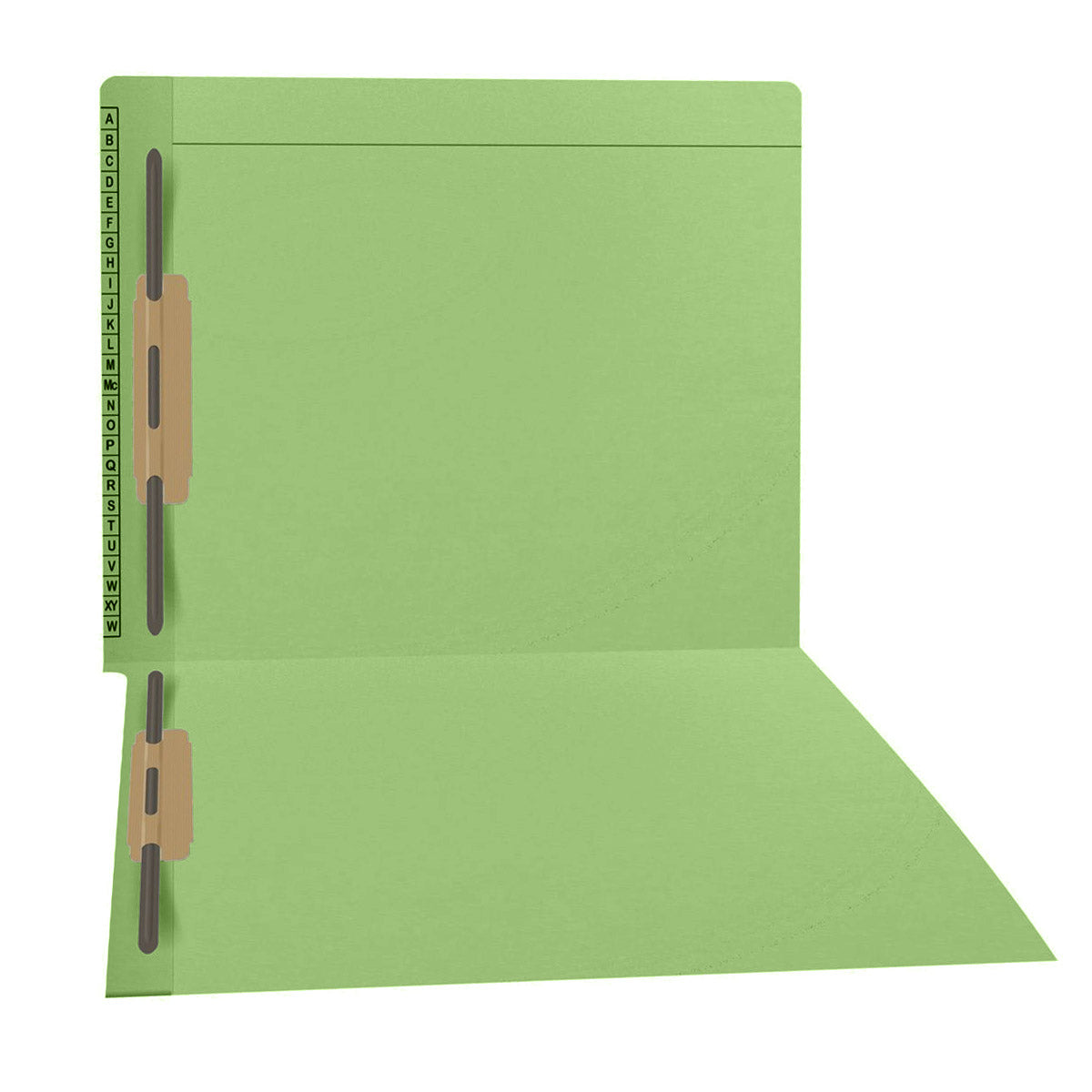 11 pt Kardex Match Folder, Reinforced Top and End Tab with A-Z Scale Printed on Left End Tab, Letter Size, Fastener Pos #1  (Box of 50)