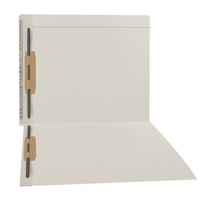 11 pt Kardex Match Folder, Reinforced Top and End Tab with A-Z Scale Printed on Left End Tab, Letter Size, Fastener Pos #1  (Box of 50)