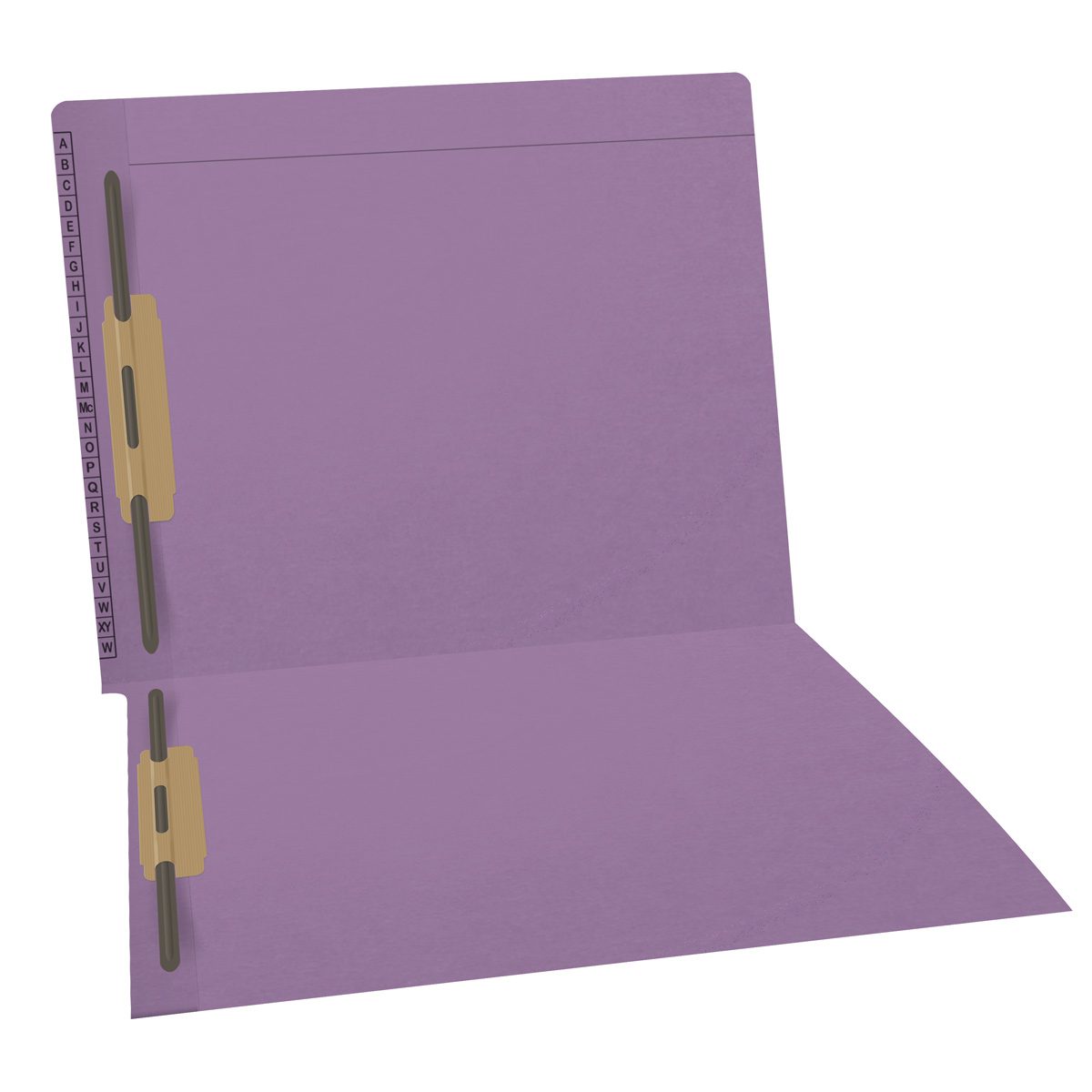 11 pt Kardex Match Folder, Reinforced Top and End Tab with A-Z Scale Printed on Left End Tab, Letter Size, Fastener Pos #1 &#3 (Box of 50)