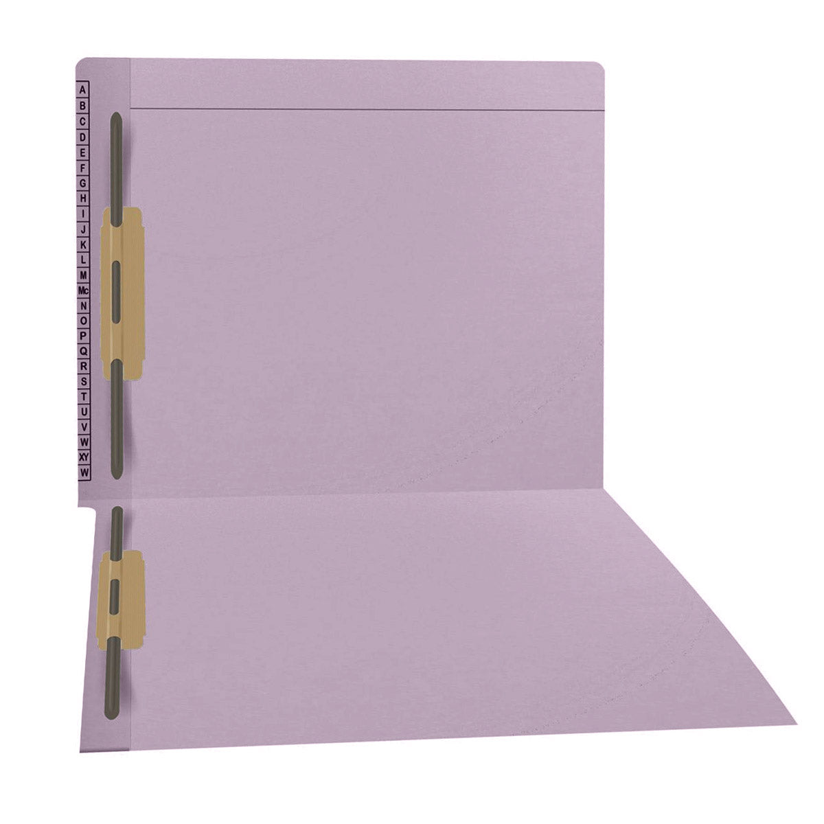 11 pt Kardex Match Folder, Reinforced Top and End Tab with A-Z Scale Printed on Left End Tab, Letter Size, Fastener Pos #1  (Box of 50)
