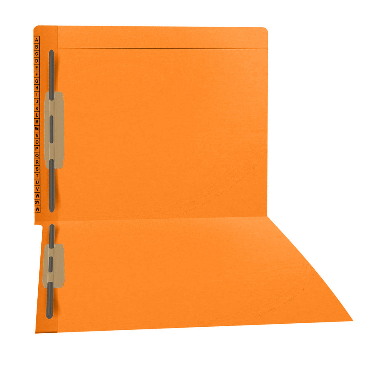 11 pt Kardex Match Folder, Reinforced Top and End Tab with A-Z Scale Printed on Left End Tab, Letter Size, Fastener Pos #1  (Box of 50)
