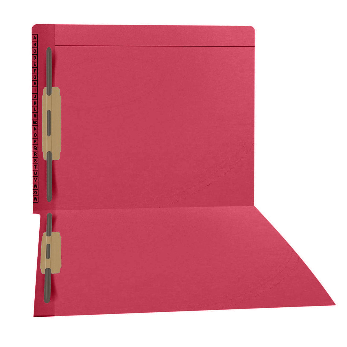 11 pt Kardex Match Folder, Reinforced Top and End Tab with A-Z Scale Printed on Left End Tab, Letter Size, Fastener Pos #1  (Box of 50)