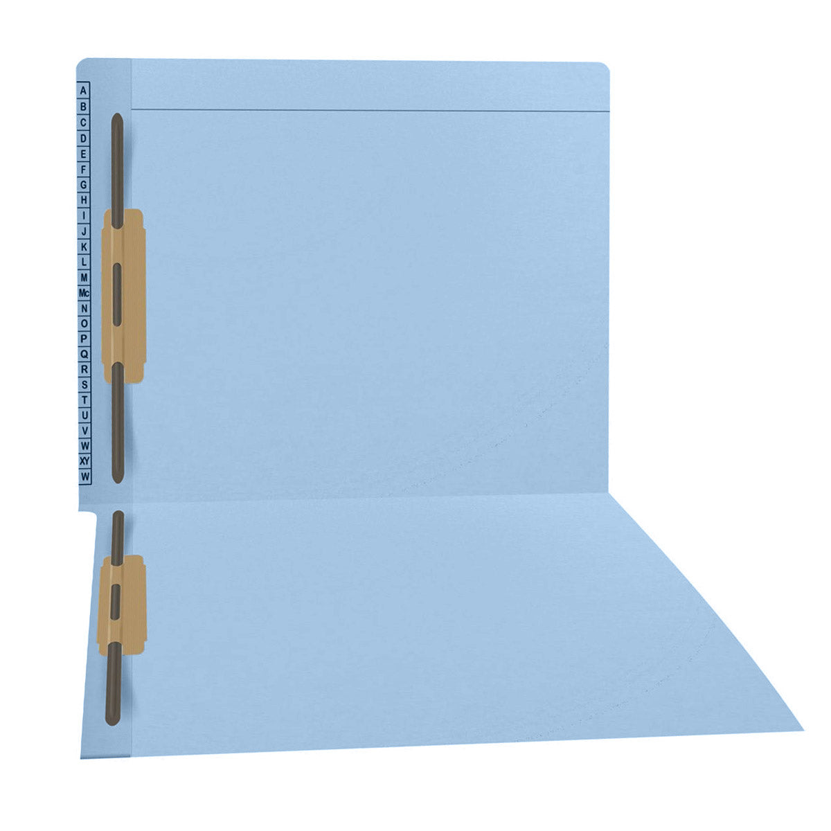 11 pt Kardex Match Folder, Reinforced Top and End Tab with A-Z Scale Printed on Left End Tab, Letter Size, Fastener Pos #1  (Box of 50)
