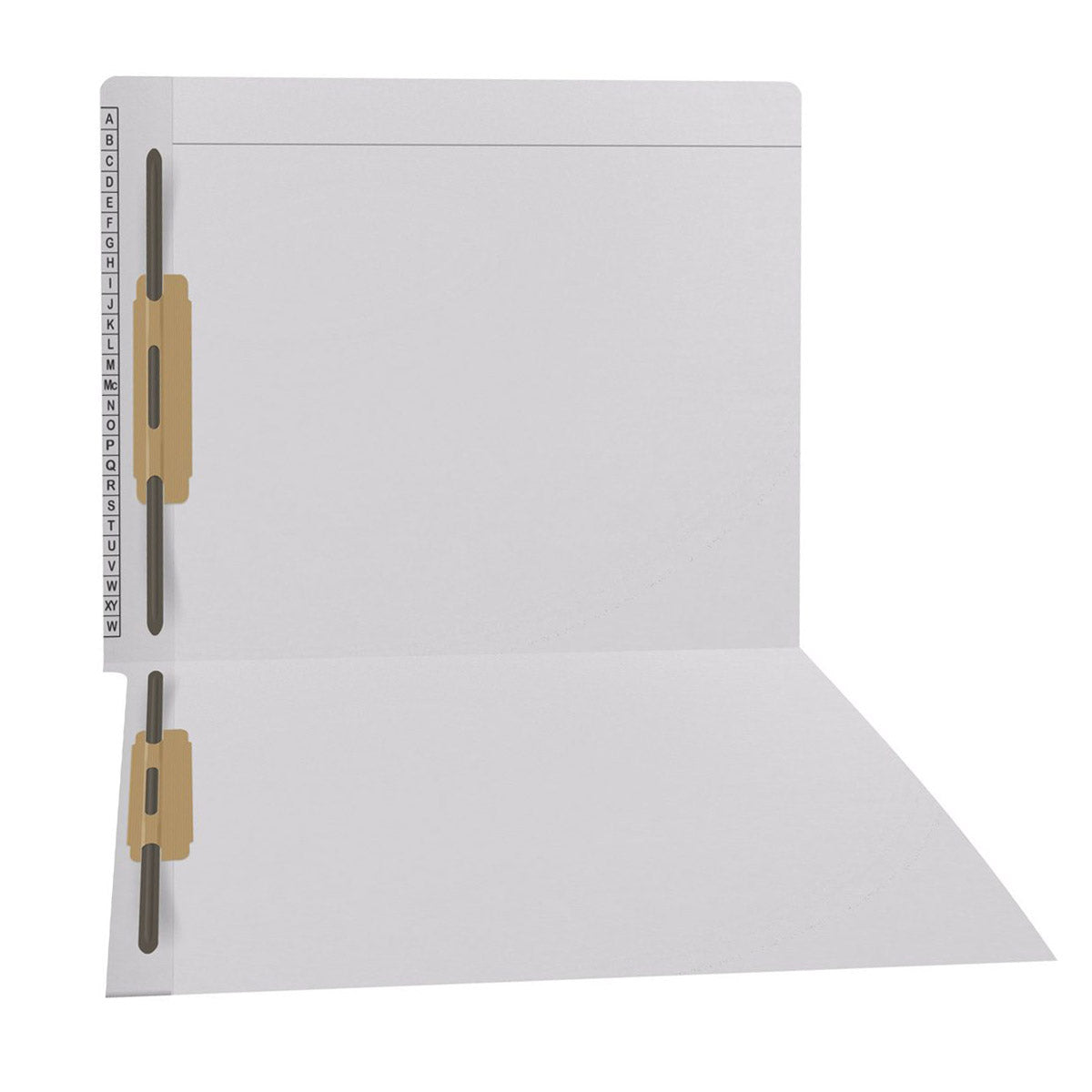 11 pt Kardex Match Folder, Reinforced Top and End Tab with A-Z Scale Printed on Left End Tab, Letter Size, Fastener Pos #1  (Box of 50)