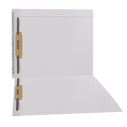 11 pt Kardex Match Folder, Reinforced Top and End Tab with A-Z Scale Printed on Left End Tab, Letter Size, Fastener Pos #1  (Box of 50)