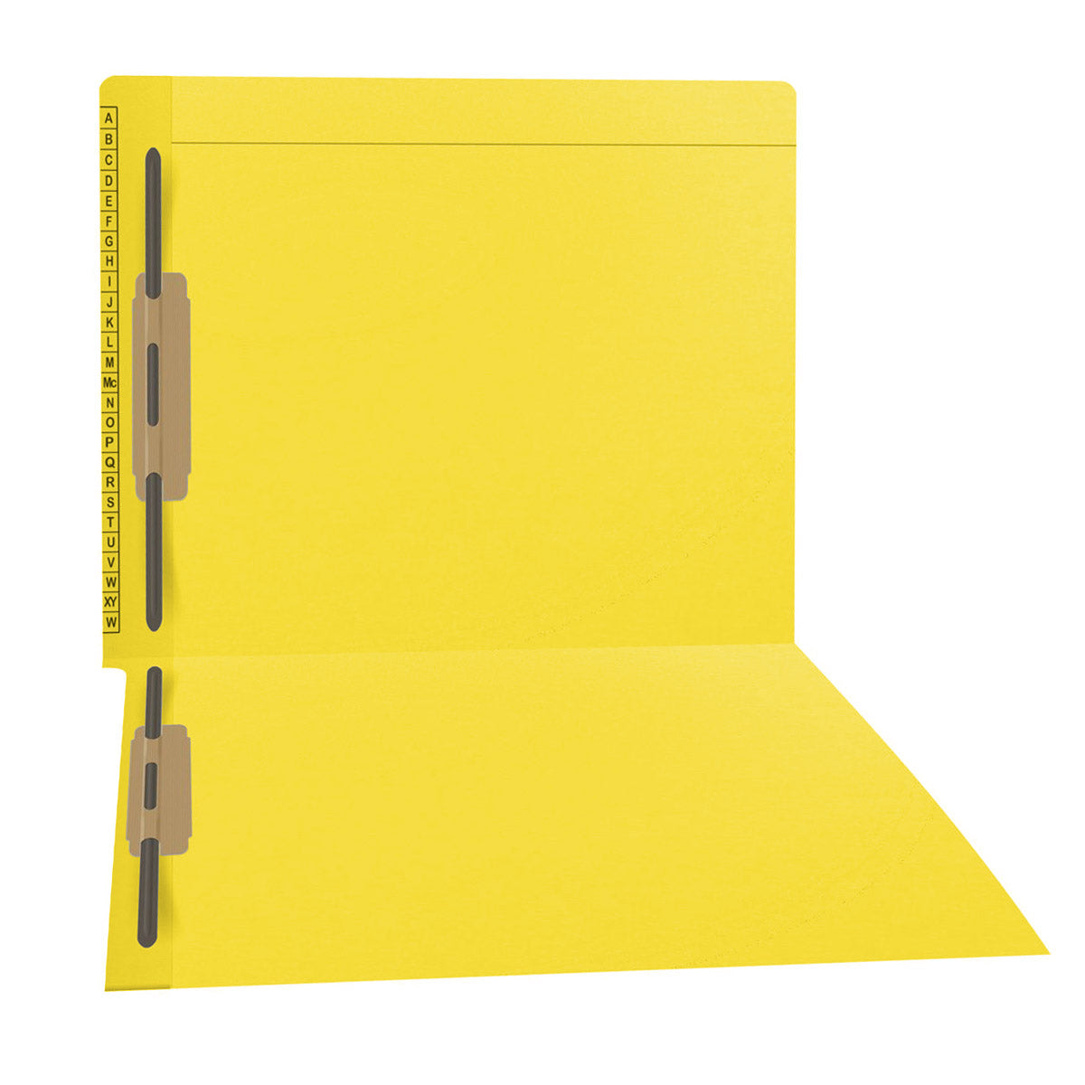 11 pt Kardex Match Folder, Reinforced Top and End Tab with A-Z Scale Printed on Left End Tab, Letter Size, Fastener Pos #1  (Box of 50)