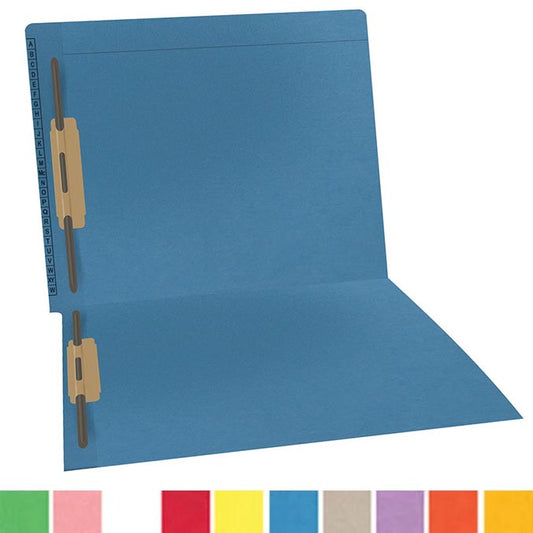 11 pt Kardex Match Folder, Reinforced Top and End Tab with A-Z Scale Printed on Left End Tab, Letter Size, Fastener Pos #1 &#3 (Box of 50)