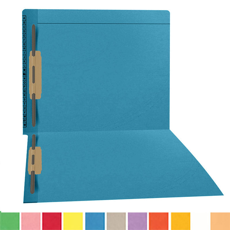 11 pt Kardex Match Folder, Reinforced Top and End Tab with A-Z Scale Printed on Left End Tab, Letter Size, Fastener Pos #1  (Box of 50)
